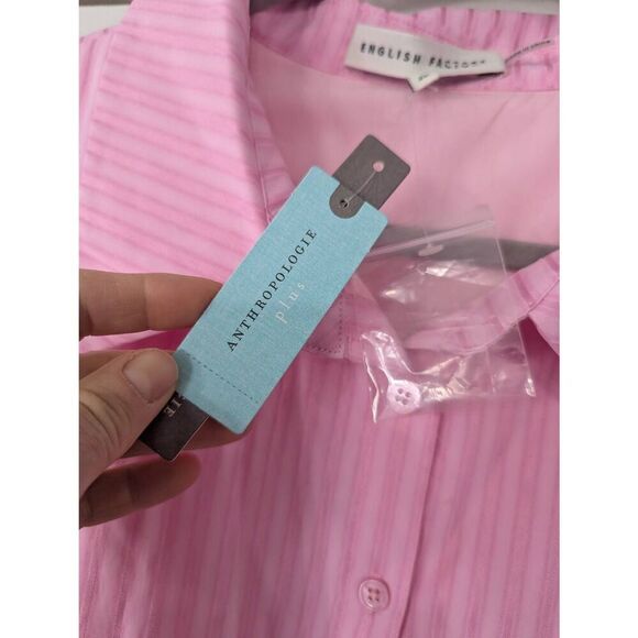 English Factory Striped Shirt Maxi Dress size 2X pink plus size NWTs Anthro - Picture 10 of 12